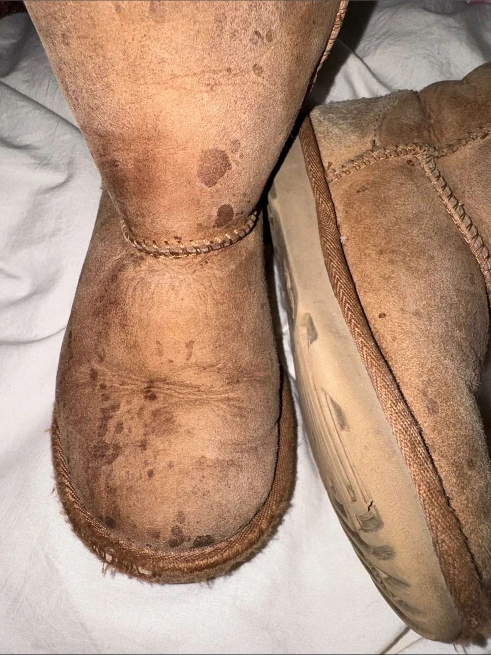 UGG Chestnut Suede Short Shearling Boots